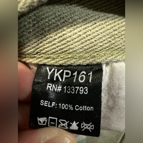 POL Olive Green Wide-Leg Pants with Beautiful Embroidery and Patchwork - Picture 8 of 8